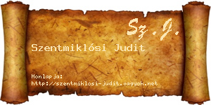 Szentmiklósi Judit névjegykártya