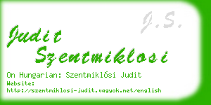 judit szentmiklosi business card