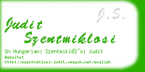 judit szentmiklosi business card